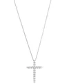 Macy's Diamond Cross Pendant 18" Necklace (1/4 Ct. T.w.) In 10k White Gold In 10k White Gold