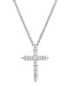 Macy's Diamond Cross Pendant Necklace (1 Ct. T.w.) In 14k White, Yellow Or Rose Gold In White Gold