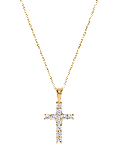 Macy's Diamond Cross Pendant Necklace (5/8 Ct. T.w.) In 14k Yellow Gold