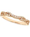Macy's Diamond Crossover Contour Band (1/5 Ct. T.w.) In 14k Rose Gold