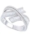 Macy's Diamond Crossover Ring (1 Ct. T.w.) In 14k White Gold In White Gold
