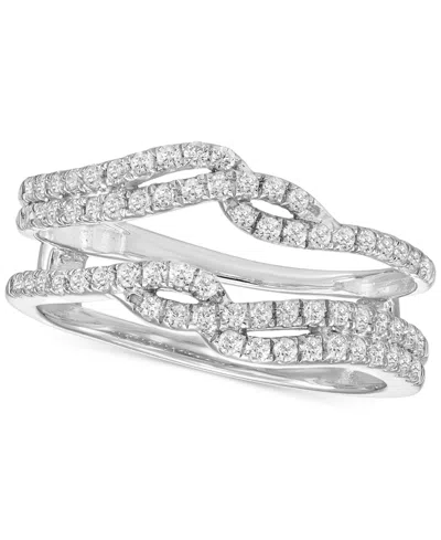 Macy's Diamond Crossover Ring Guard Enhancer (1/2 Ct. T.w.) In 14k White Gold