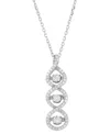 Macy's Diamond Crossover Triple Twist Pendant Necklace (1/3 Ct. T.w.) In 10k White Gold, 16" + 1" Extender In White Gold