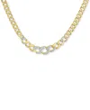 Macy's Diamond Cuban Link 18" Chain Necklace (1/3 Ct. T.w.) In 14k Gold-plated Sterling Silver In Gold-plated Sterling Silver