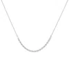 Macy's Diamond Curved Bar Collar Necklace (1-1/2 Ct. T.w.) In 14k White Or Yellow Gold, 16" + 2" Extender In White Gold