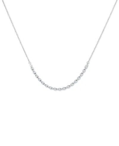 Macy's Diamond Curved Bar Collar Necklace (1-1/2 Ct. T.w.) In 14k White Or Yellow Gold, 16" + 2" Extender In White Gold