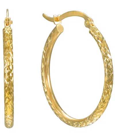 Macy's Diamond Cut Hoop Earrings In 10k Yellow Gold
