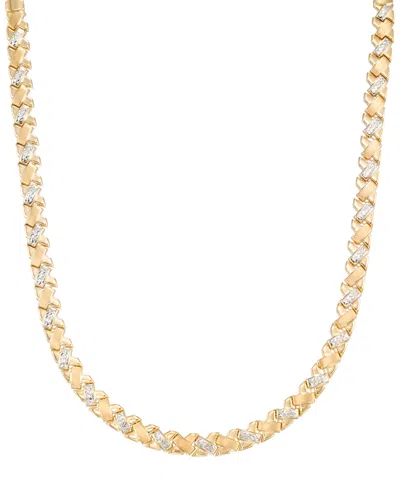 Macy's Diamond Cut Necklace In 18k Two-tone Gold Over Sterling Silver