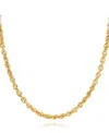 Macy's Diamond Cut Rope, 22" Chain Necklace (3-3/4mm) In 14k Gold, Made In Italy In Yellow Gold