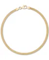Macy's Diamond Cut Snake Chain Bracelet (3mm) In 10k Yellow Gold In Gold