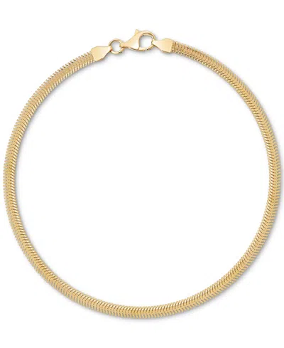 Macy's Diamond Cut Snake Chain Bracelet (3mm) In 10k Yellow Gold