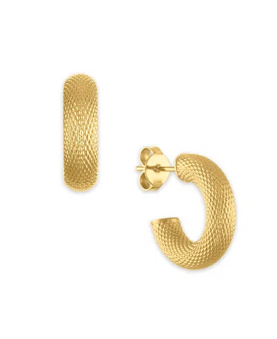 Macy's Diamond Cut Sparkle Hoop Earrings In 10k Gold