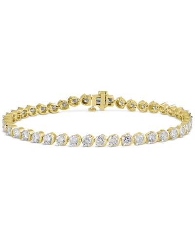 Macy's Diamond Demi-bezel Tennis Bracelet (7 Ct. T.w.) In 10k Gold In Yellow Gold