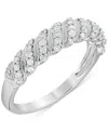 Macy's Diamond Diagonal Row Band (1/4 Ct. T.w.) In 14k White Gold In White Gold