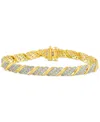 Macy's Diamond Diagonal Row Link Bracelet (3 Ct. T.w.) In 10k Gold In Yellow Gold
