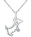 Macy's Diamond Dog 18" Pendant Necklace (1/10 Ct. T.w.) In Sterling Silver In Sterling Silver
