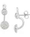 Macy's Diamond Double Cluster Front & Back Earrings (1/4 Ct. T.w.) In Sterling Silver In Silver