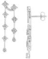 Macy's Diamond Double Drop Earrings (1 Ct. T.w.) In 14k White Gold In White Gold
