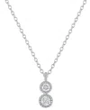 Macy's Diamond Double Drop Pendant Necklace (1/5 Ct. T.w.) In Sterling Silver, 16" + 2" Extender In Sterling Silver