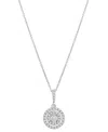 Macy's Diamond Double Halo 18" Pendant Necklace (1/4 Ct. T.w.) In Sterling Silver, Created For  In Sterling Silver