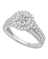 Macy's Diamond Double Halo Engagement Ring (1-1/4 Ct. T.w.) In 14k White Gold In Silver