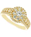 MACY'S DIAMOND DOUBLE HALO ENGAGEMENT RING (1 CT. T.W.) IN 14K GOLD