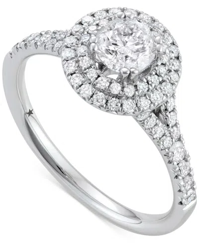 Macy's Diamond Double Halo Ring (1-1/10 Ct. T.w.) In 14k White Gold