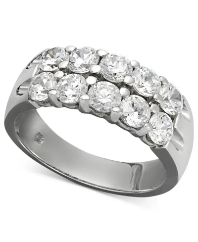 Macy's Diamond Double Row Band (1-1/2 Ct. T.w.) In 14k White Gold
