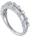 Macy's Diamond Double-row Band (3/4 Ct. T.w.) In 14k White Gold In White Gold