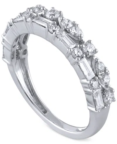 Macy's Diamond Double-row Band (3/4 Ct. T.w.) In 14k White Gold