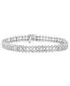 Macy's Diamond Double Row Bracelet (1 Ct. T.w.) In Sterling Silver In Sterling Silver