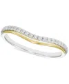 Macy's Diamond Double Row Contour Band (1/6 Ct. T.w.) In 14k Two-tone Gold In Two Tone Gold