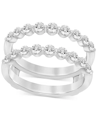 Macy's Diamond Double Row Enhancer Ring (1 Ct. T.w.) In 14k White Gold