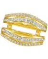 Macy's Diamond Double Row Enhancer Ring Guard (1 Ct. T.w.) In 14k Gold In Yellow Gold