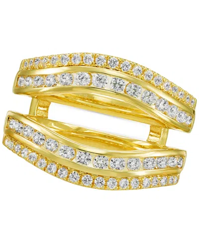 Macy's Diamond Double Row Enhancer Ring Guard (1 Ct. T.w.) In 14k Gold In Yellow Gold