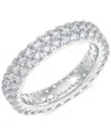 Macy's Diamond Double Row Eternity Ring (2 Ct. T.w.) In Platinum, 14k White Gold, 14k Gold, Or 14k Rose Gol In Platinum