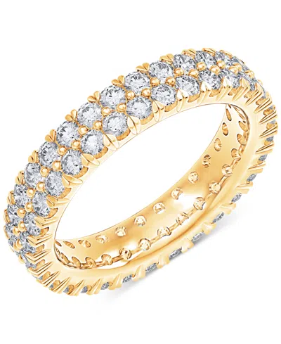 Macy's Diamond Double Row Eternity Ring (2 Ct. T.w.) In Platinum, 14k White Gold, 14k Gold, Or 14k Rose Gol In Yellow Gold