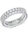 Macy's Diamond Double Row Eternity Ring (3 Ct. T.w.) In Platinum, 14k White Gold, 14k Gold, Or 14k Rose Gol In White Gold