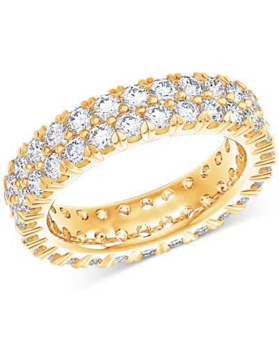 Macy's Diamond Double Row Eternity Ring (3 Ct. T.w.) In Platinum, 14k White Gold, 14k Gold, Or 14k Rose Gol In Yellow Gold