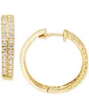 Macy's Diamond Double Row Hoop Earrings (1 Ct. T.w.) In 14k Gold In Yellow Gold