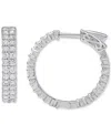 Macy's Diamond Double Row Hoop Earrings (2 Ct. T.w.) In 14k White Gold In White Gold