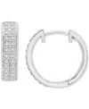 Macy's Diamond Double Row Huggie Hoop Earrings (1/2 Ct. T.w.), In Sterling Silver Or 14k Gold-plated Sterli In Sterling Silver