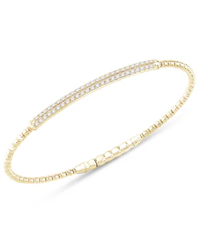 Macy's Diamond Double Row Pave Flexible Bangle Bracelet (1/2 Ct. T.w.) In 10k Gold