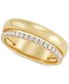 Macy's Diamond Double Row Ring (1/5 Ct. T.w.) In 14k Gold-plated Sterling Silver In Gold-plated Sterling Silver