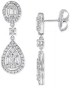Macy's Diamond Drop Earrings (1-1/2 Ct. T.w.) In 14k White Gold In White Gold