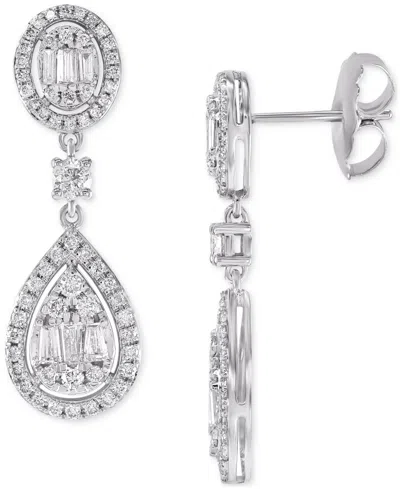 Macy's Diamond Drop Earrings (1-1/2 Ct. T.w.) In 14k White Gold