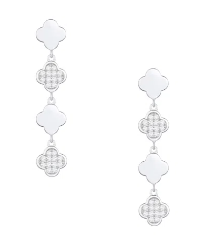 Macy's Diamond Drop Earrings (1/4 Ct. T.w.) In Sterling Silver In Metallic