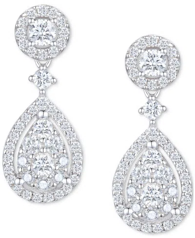 Macy's Diamond Drop Earrings (3/4 Ct. T.w.) In 14k White Gold