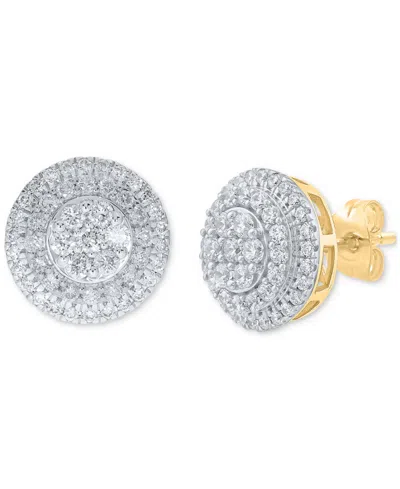 Macy's Diamond Earrings (1-1/2 Ct. T.w.) In 10k Yellow Gold In Multi