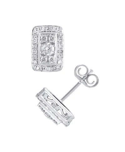 Macy's Diamond Earrings (1/2 Ct. T.w.) In 10k White Gold In Metallic